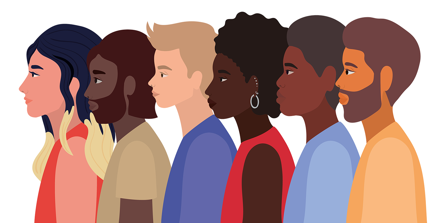 Illustration of diverse group of people